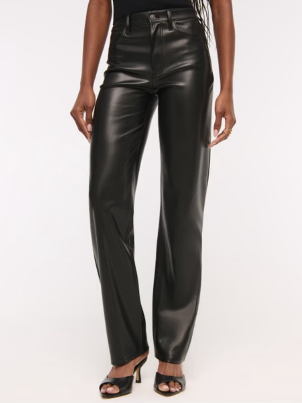 Abercrombie & Fitch black leather pants